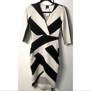 Midi black and white high low dress